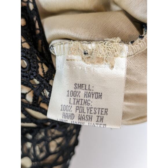 Ronen Chen Dress Lace Slip Designer Black 90s Y2K Sexy Nude Designer Size XS - Picture 8 of 14